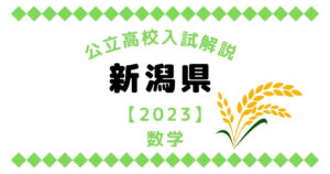 公立高校入試解説の新潟県【2023】数学